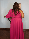 Pink One Shoulder Cutout Dress