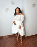 Plus size white adjustable bubble skirt