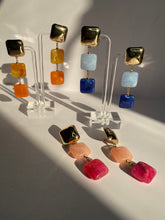 Triple Tier Square Earrings