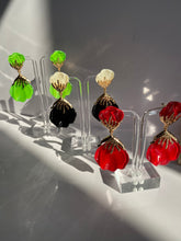Double Flower Drop Earrings