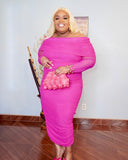 Pink Ruched Dress
