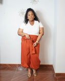 Convertible Tie Waist Jogger Pants