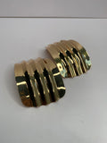 Large Wave Gold Earrings