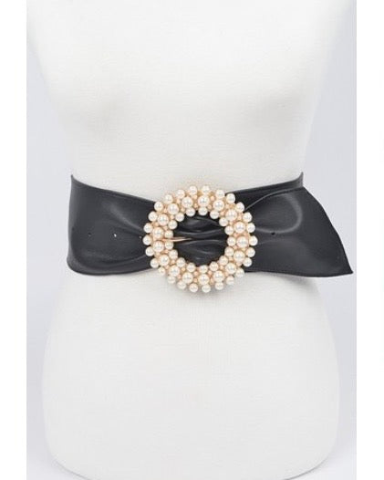 Pearl Elegance Stretch Waist Belt