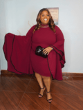 Angel Sleeve Midi Dress