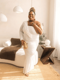 White One Shoulder Velvet Jumpsuit