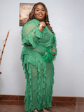Two Piece Ruffle Skirt Set