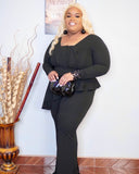 Black Peplum Jumpsuit