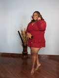 Long Sleeve Maroon Romper