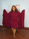 Angel Sleeve Midi Dress