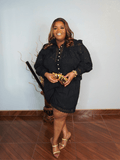 Elegant Black Lace Button Down Short Set