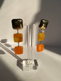 Triple Tier Square Earrings