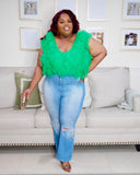 V Neck Ruffle Bodysuit