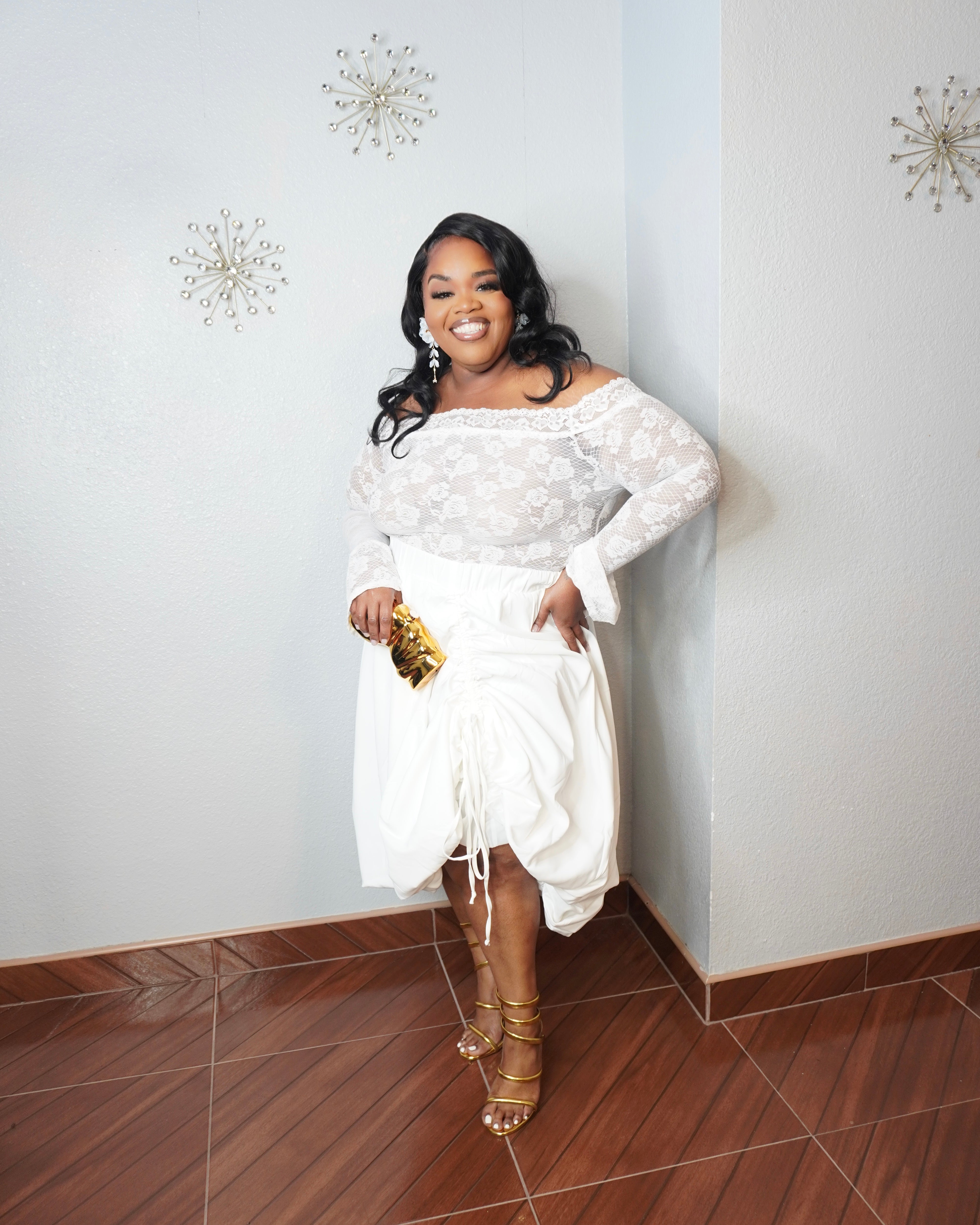 Plus size luxury brunch outfit