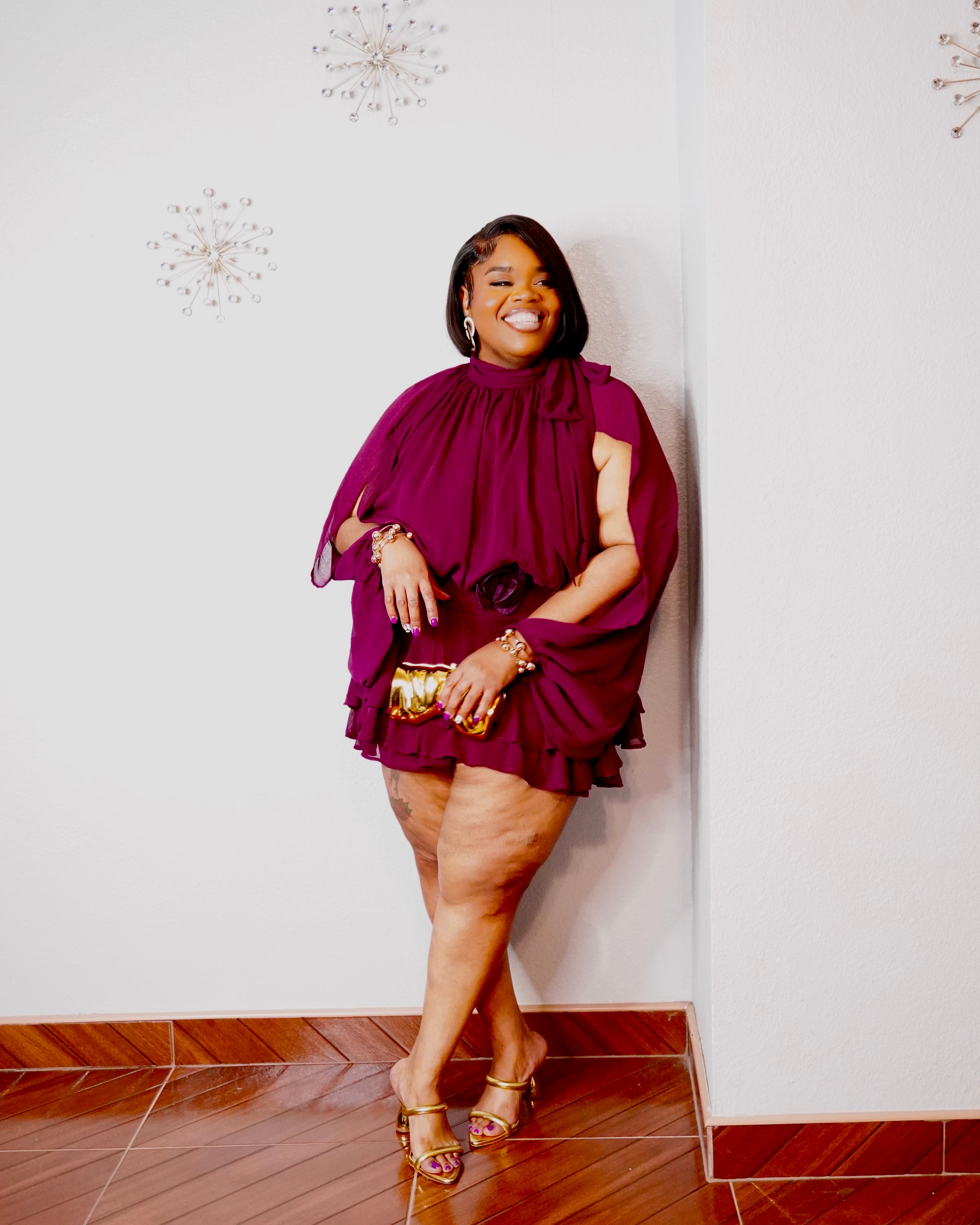 Elegant plus size evening romper