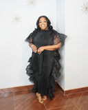 Curvy fashion black statement dress