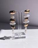 Elegant gold pearl statement earrings