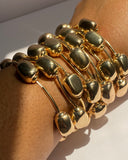 Sculptural Pebble Charm Bangle Bracelet