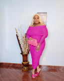 Pink Ruched Dress
