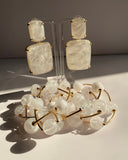 Marbled Statement Drop Earrings