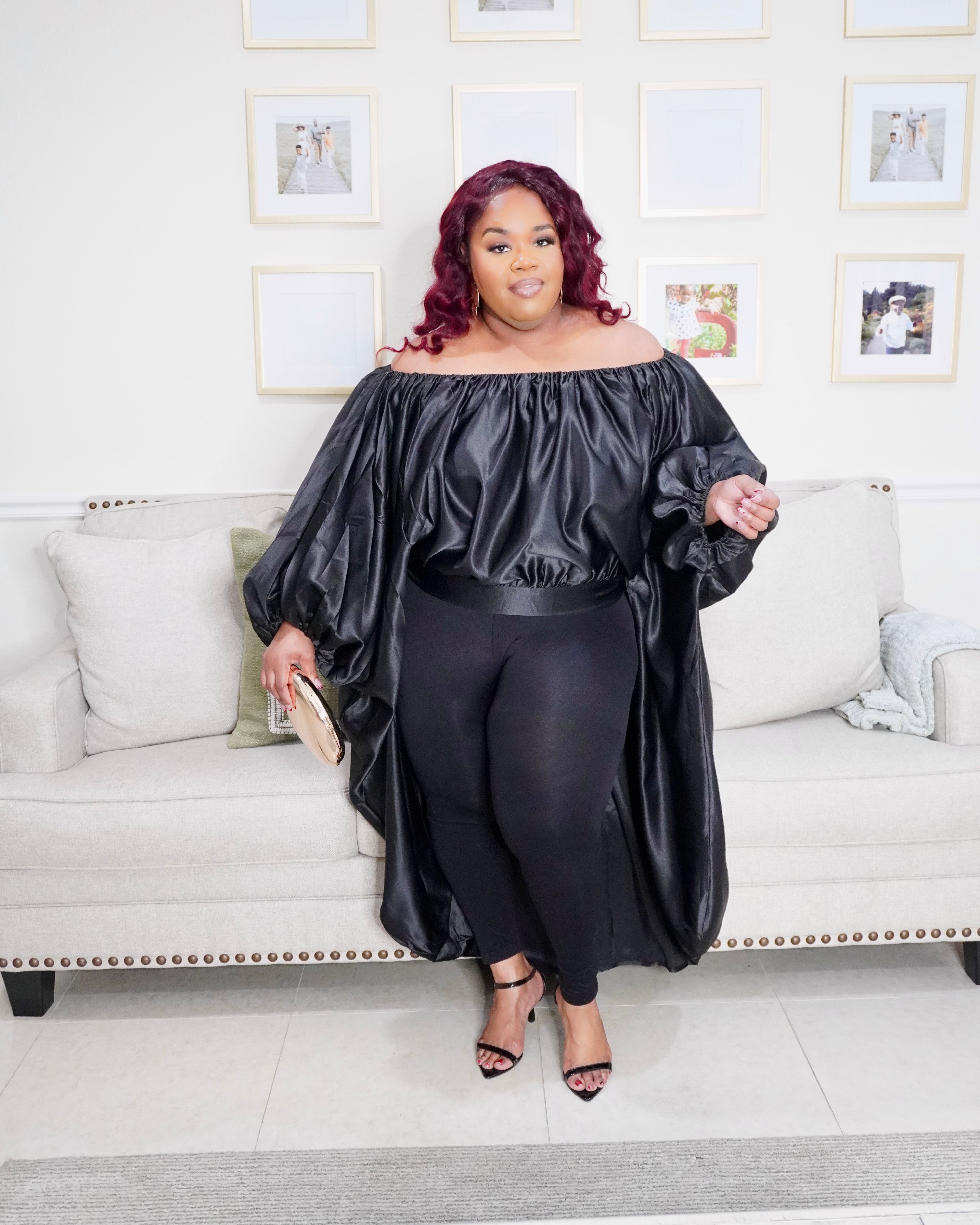 Elegant plus size satin inspired oversized top