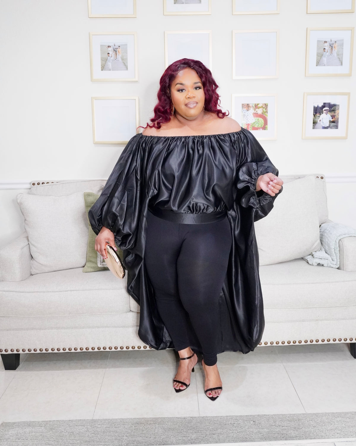 Elegant plus size satin inspired oversized top