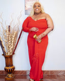 One Shoulder Feather Jumpsuit
