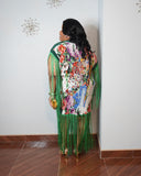 Floral resort dress back view
