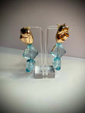 Tri Drop Crystal Earrings