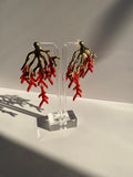 Red & Gold Layered Earrings