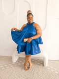 Satin Ruffle Layered Dress