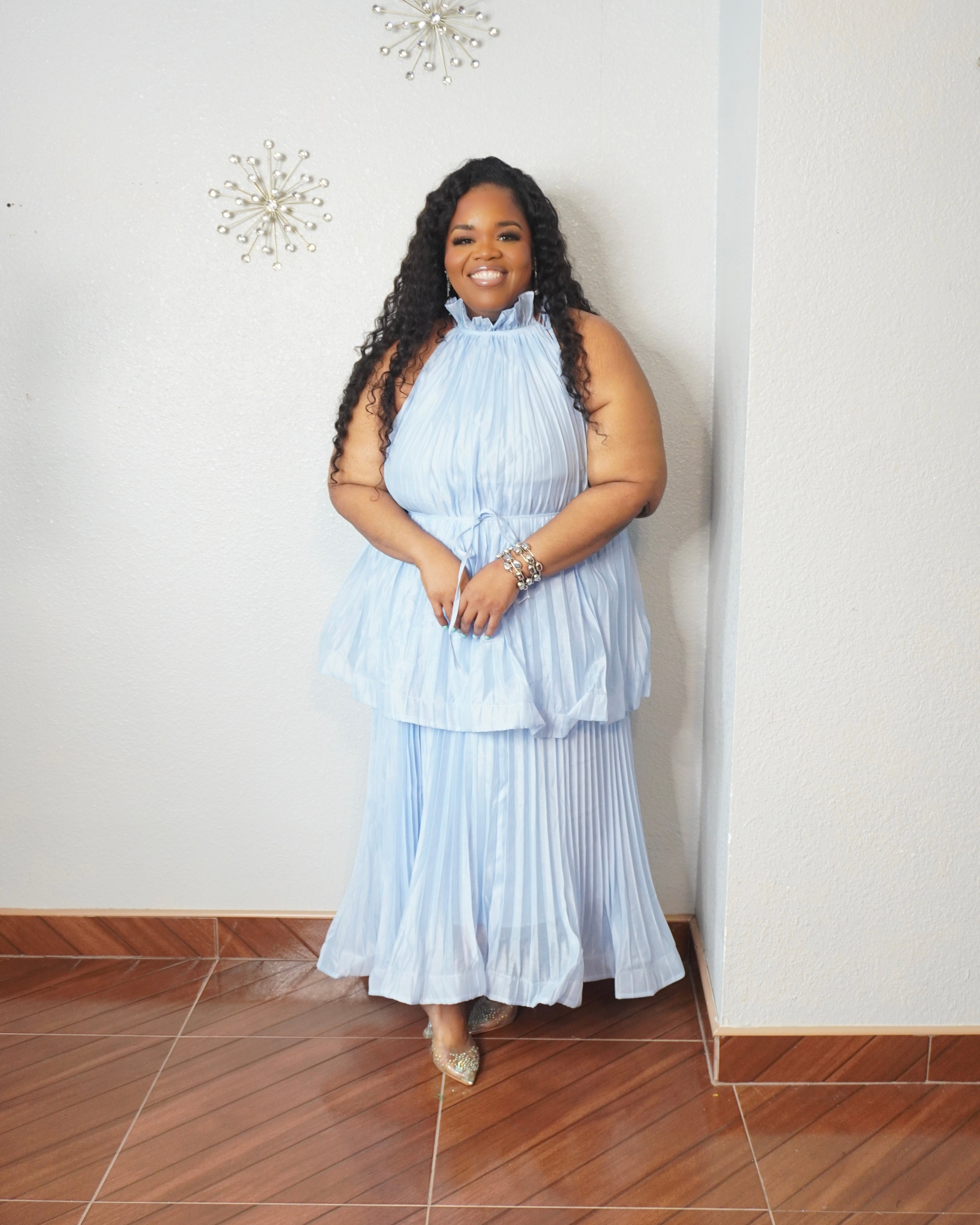 One size plus flowy maxi dress for women