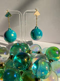 Teal Ball Drop Earrings