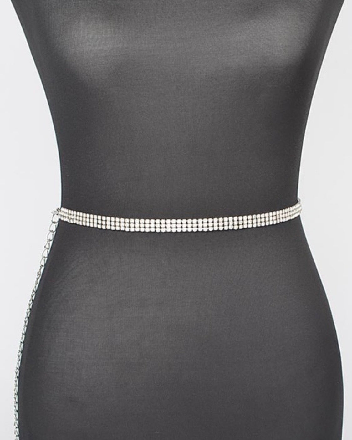 Plus size crystal chain belt
