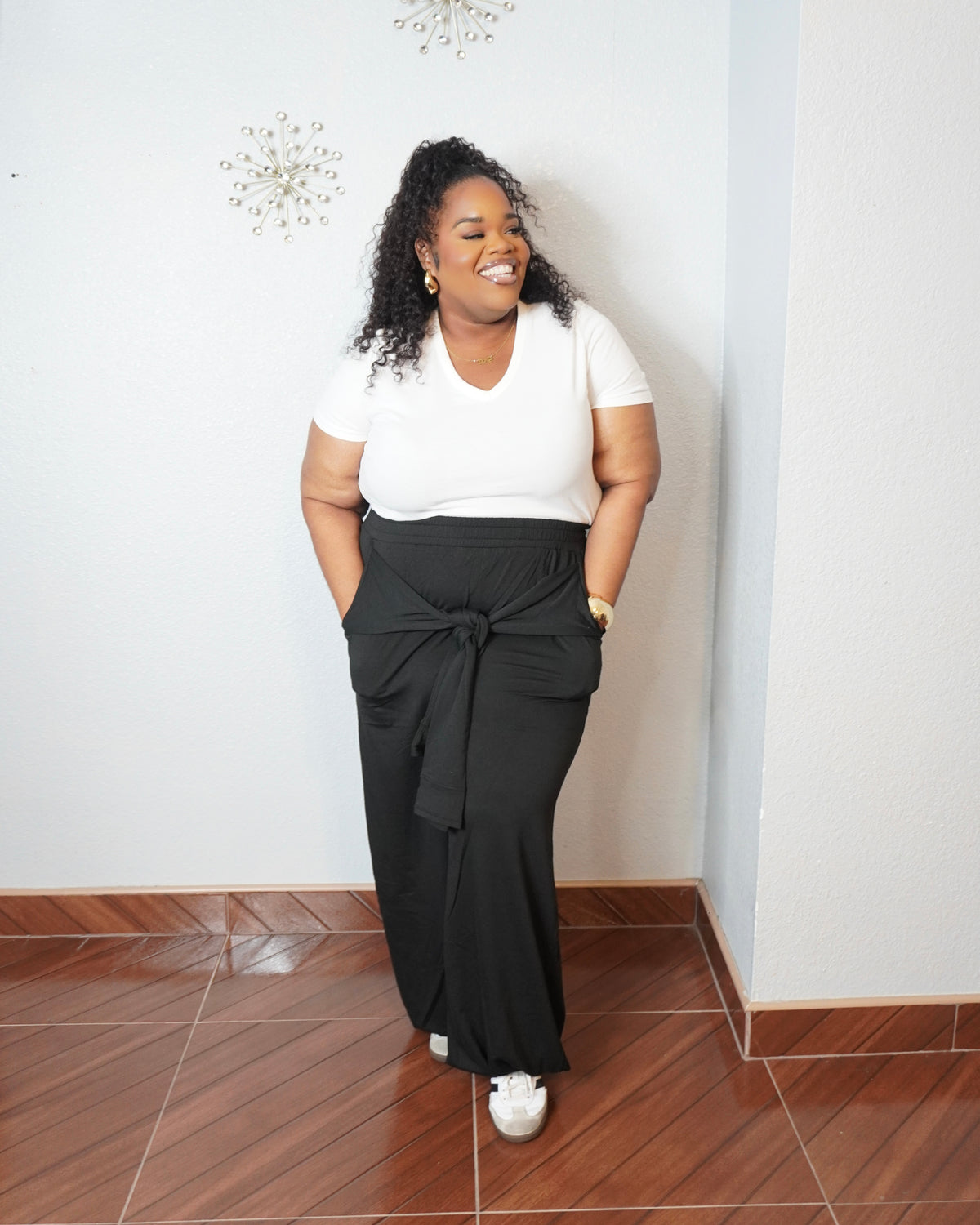 Convertible Tie Waist Jogger Pants