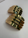 Large Wave Gold Earrings