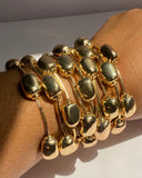 Sculptural Pebble Charm Bangle Bracelet