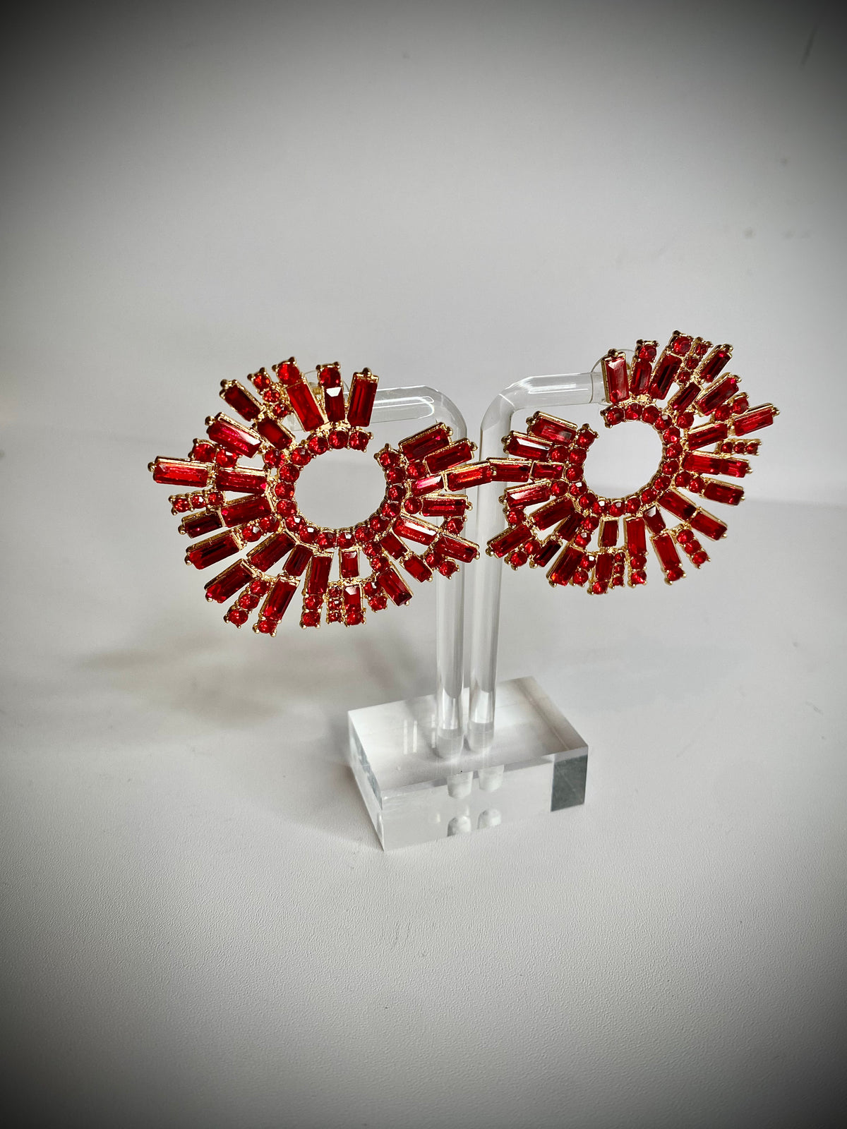 Red Star Burst Earrings