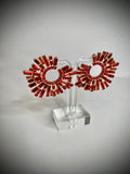 Red Star Burst Earrings