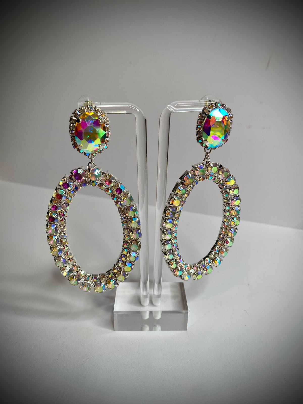 Diamond Oval Earrings