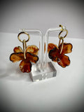 Brown 3D Flower Earrings