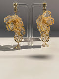 Clear Gold Flower Earrings