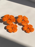 Orange Flower Earrings