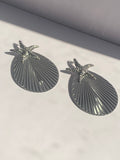 Large Silver Starfish Shell Earrings