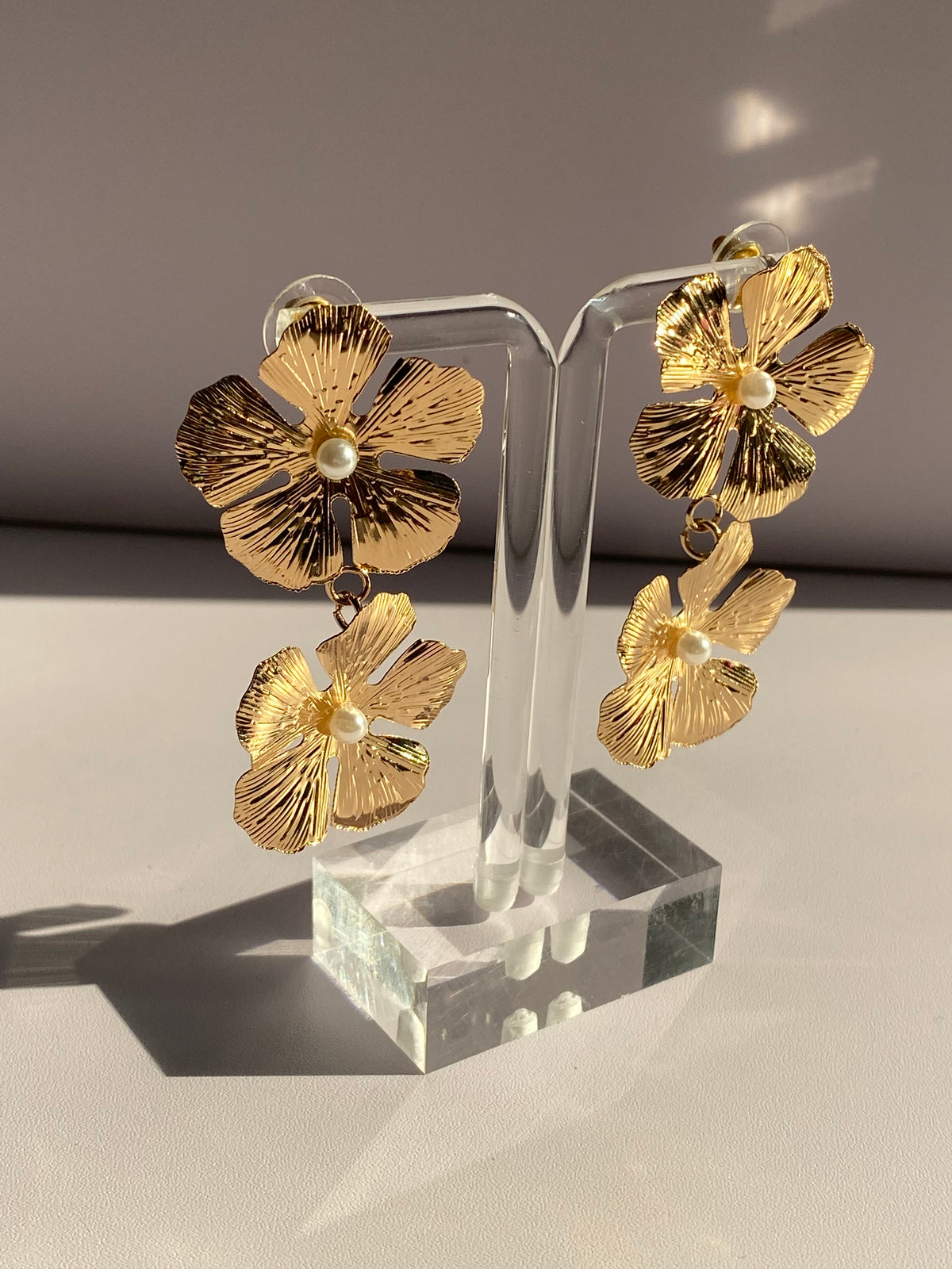 Gold Flower Earrings