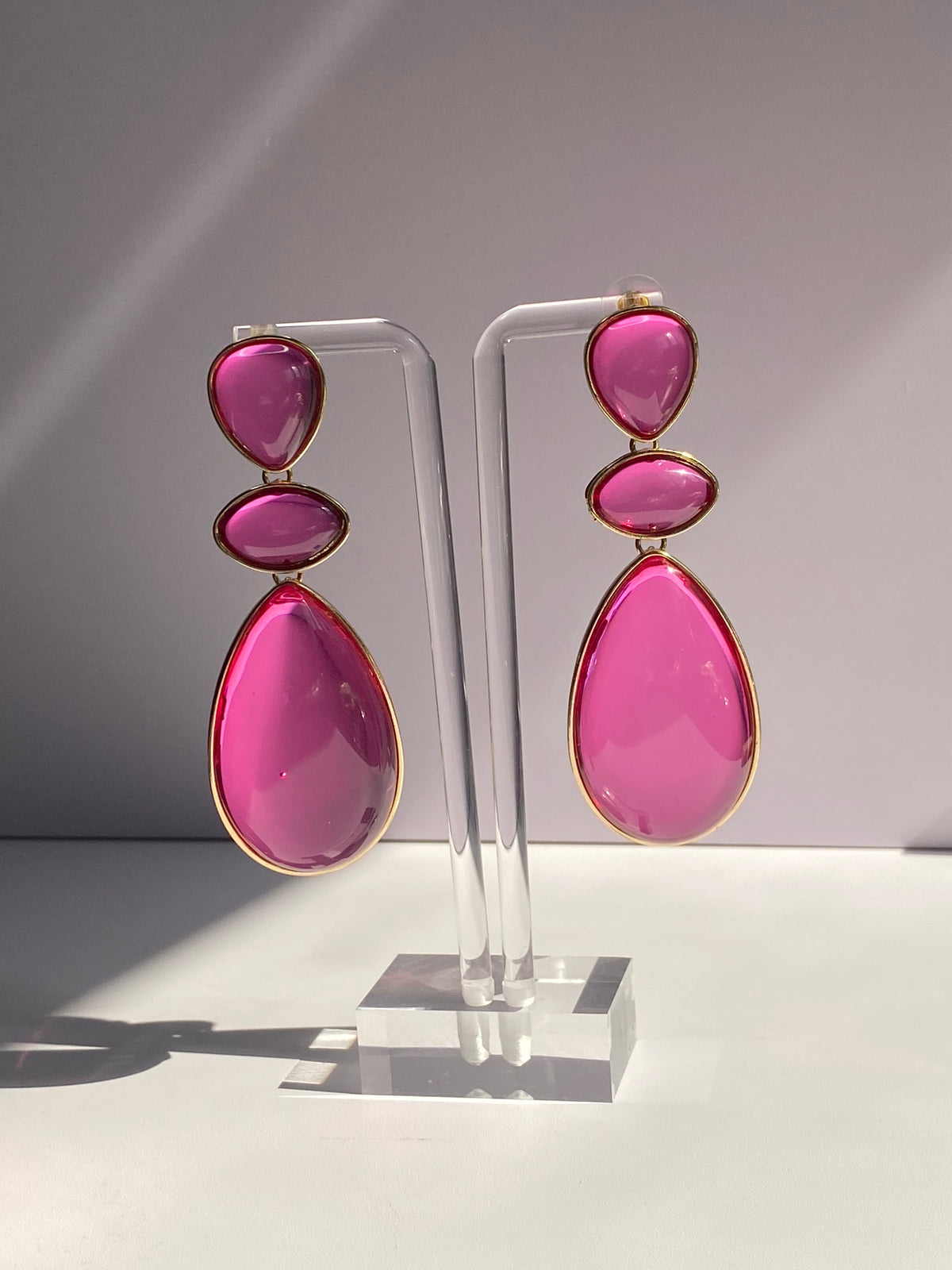 Pink Teardrop Earrings