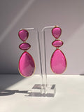 Pink Teardrop Earrings