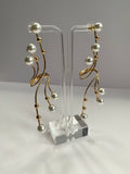 Long Swirl Pearl Earrings