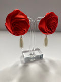 Two Tone Rose Drop Earrings
