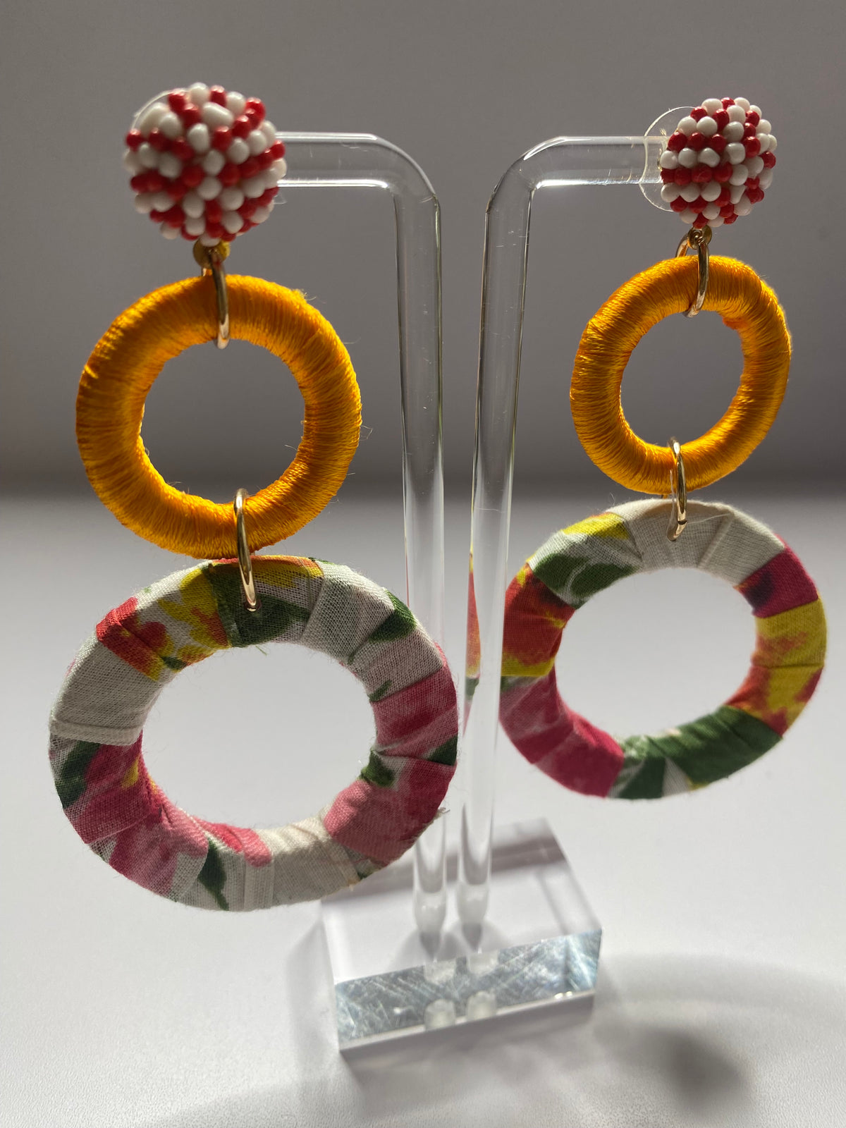 Multi Color Circle Earrings